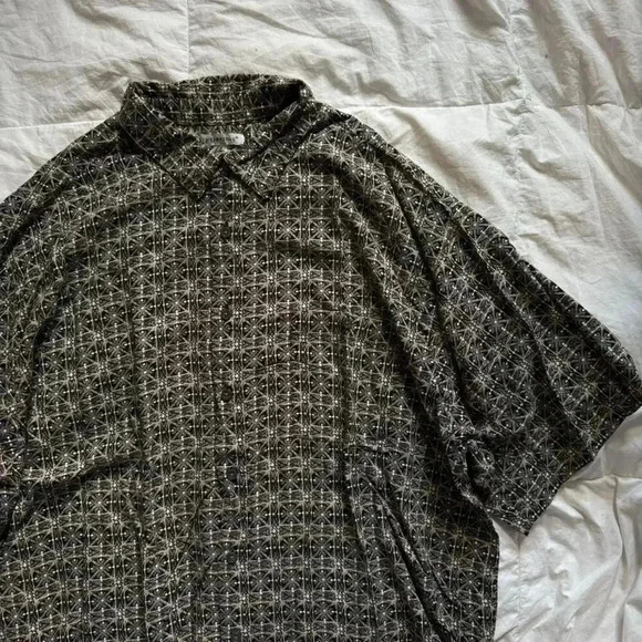Vintage 90s Knightsbridge mens xxl funky pattern casual button down shirt - Picture 2 of 8
